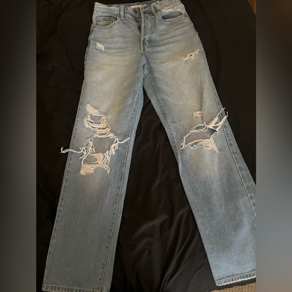 Light wash straight leg jeans